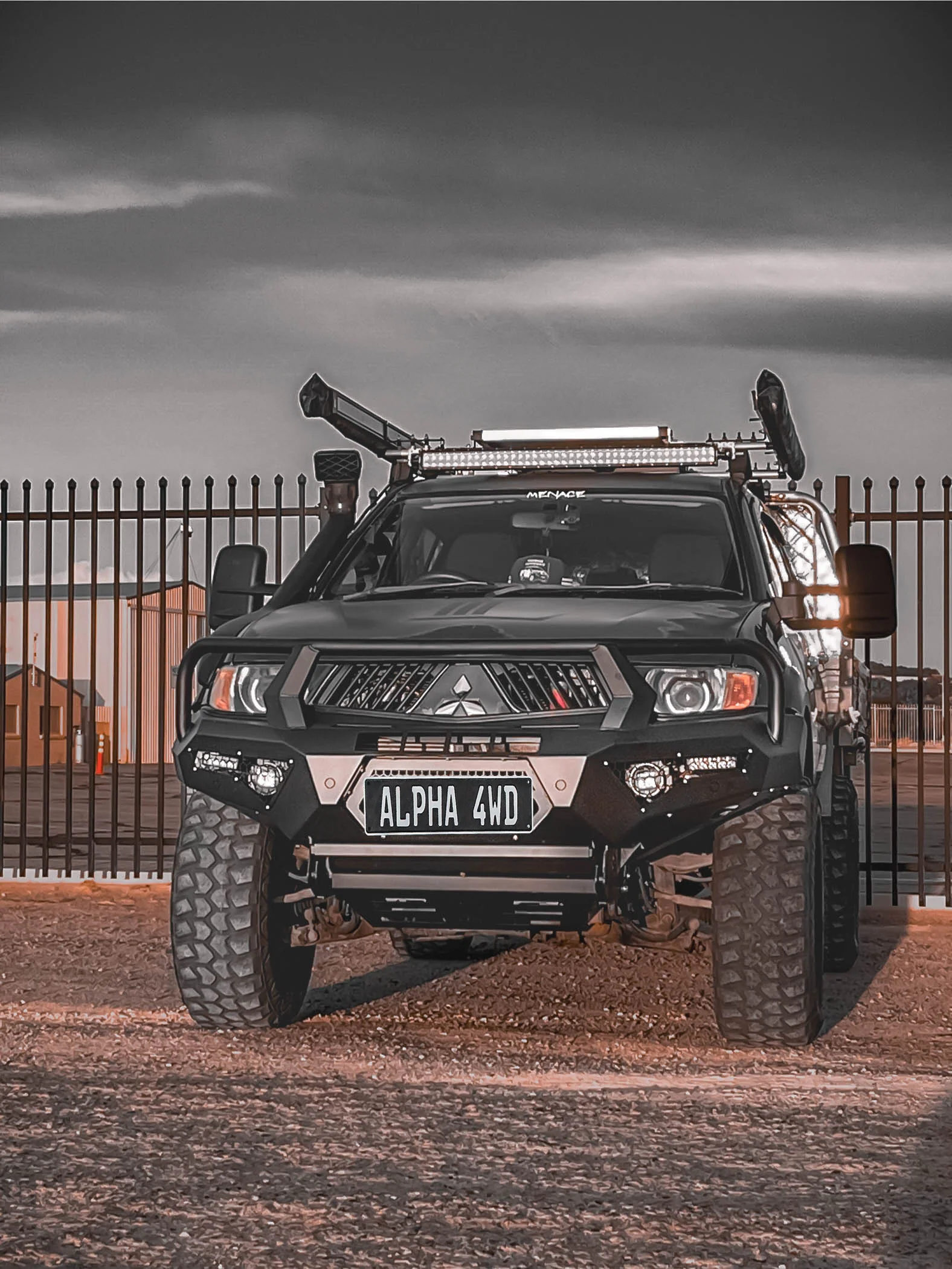 Alpha 4WD Pack Steel Bull Bar for Mitsubishi Triton MN ML 2006 to 2015 - Image 3