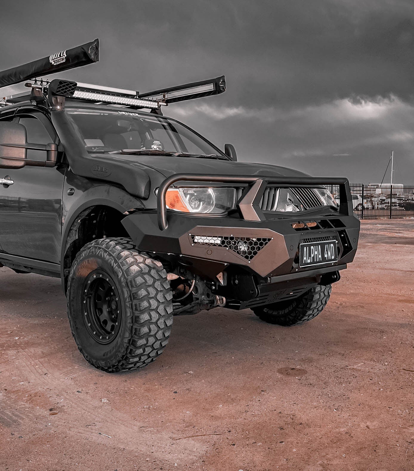 Alpha 4WD Pack Steel Bull Bar for Mitsubishi Triton MN ML 2006 to 2015 - Image 5