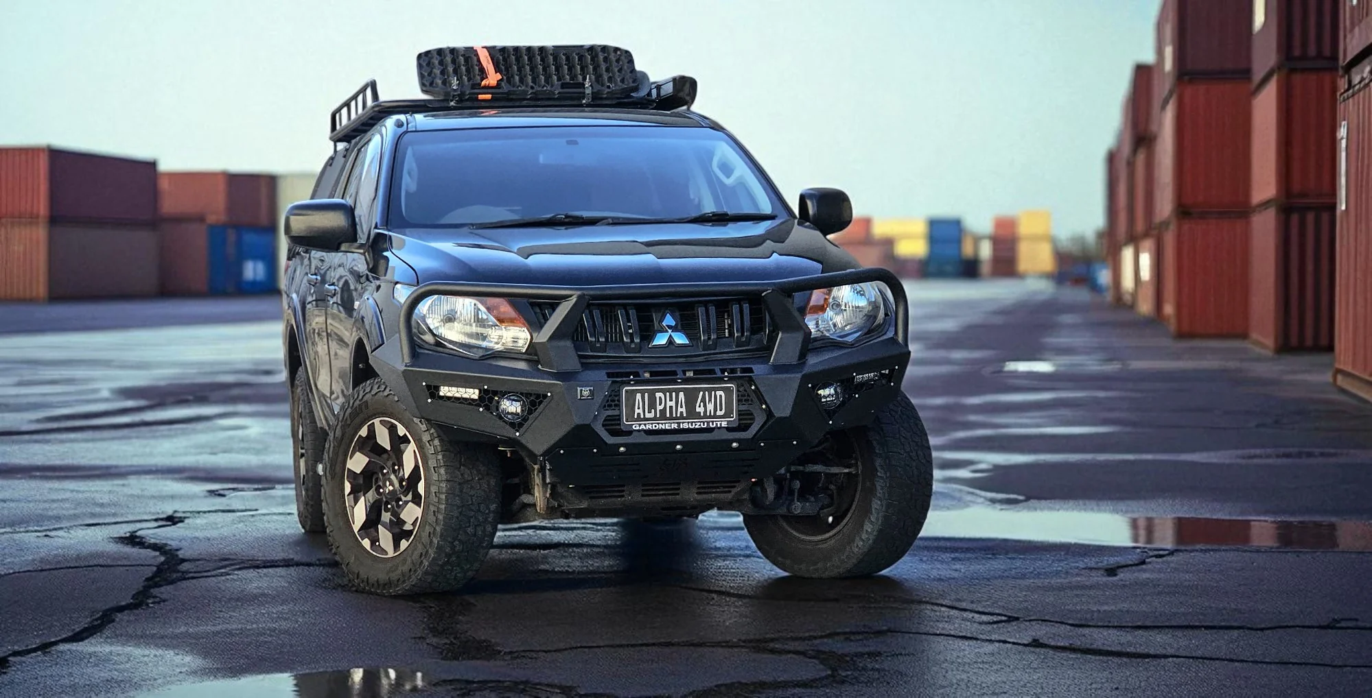 Alpha 4WD Pack Steel Bull Bar for Mitsubishi Triton MQ 2015 - 2018 - Image 4